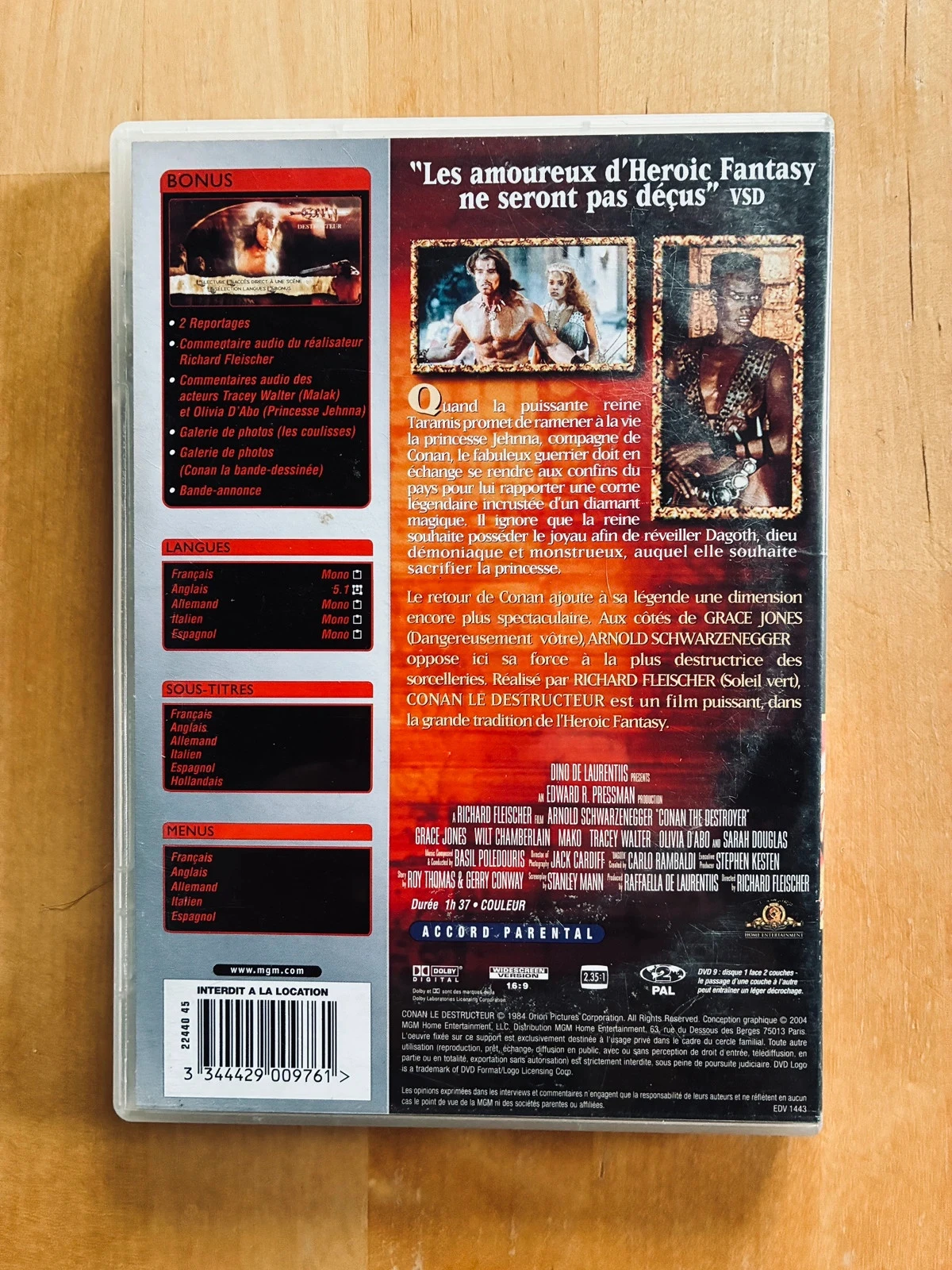 DVD Conan the Destroyer Arnold Schwarzenegger. – photo 3